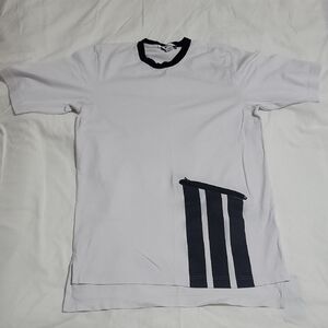 Y-3 White Tee with Black Stripes